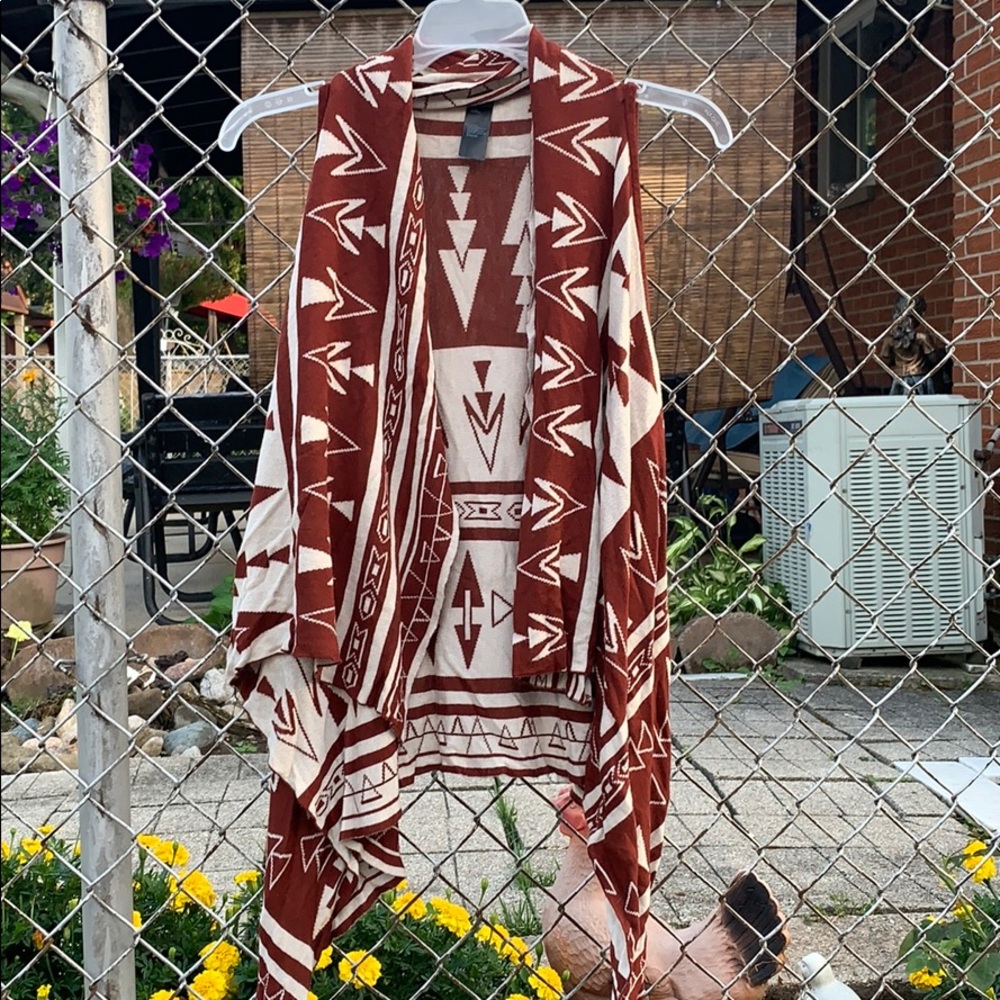 Tribal print open cardi